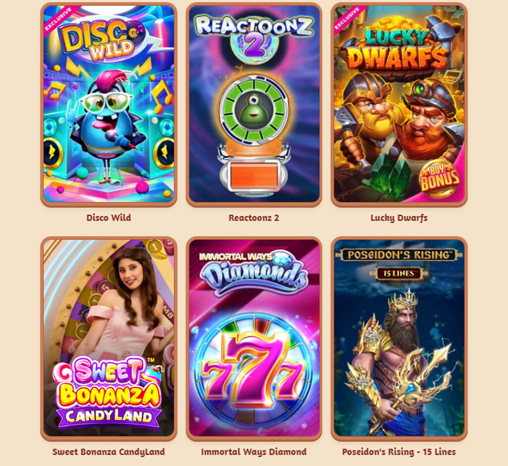 Billybets popular games on desktop