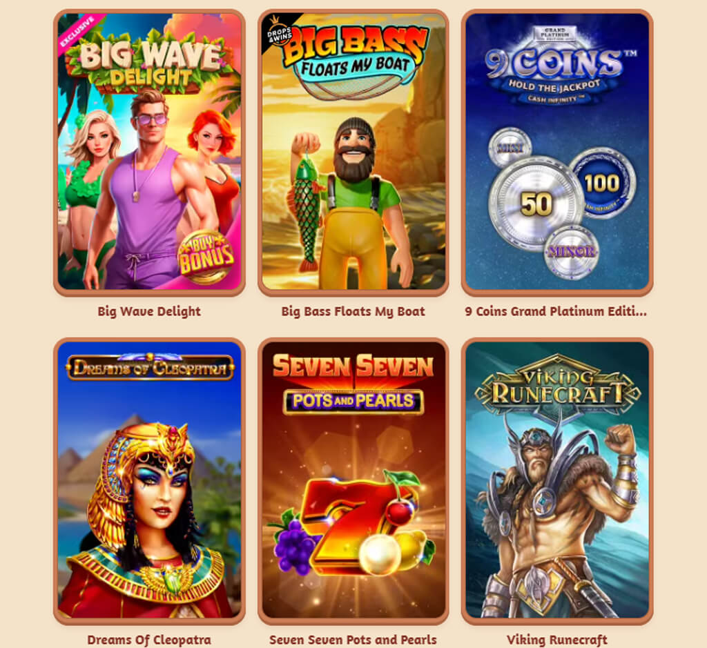 Billybets slots on desktop
