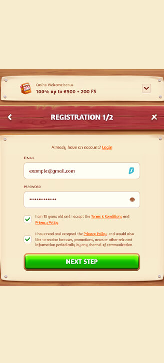 Billybets registration process on mobile
