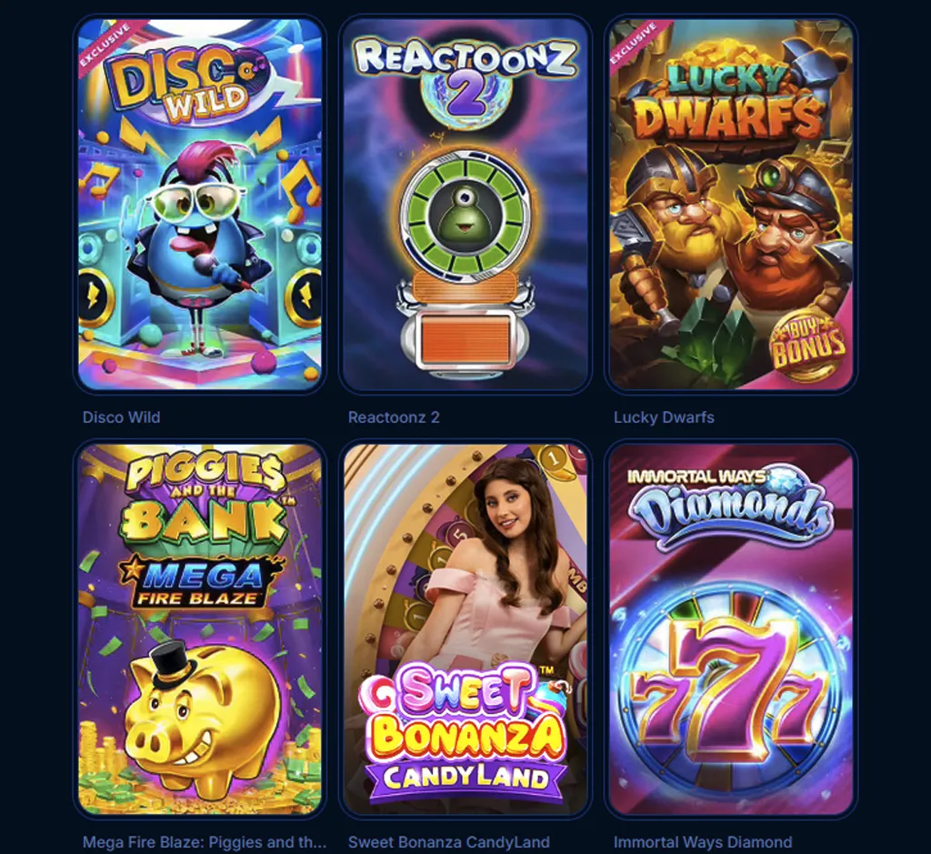 Boomerang Bet popular games on desktop