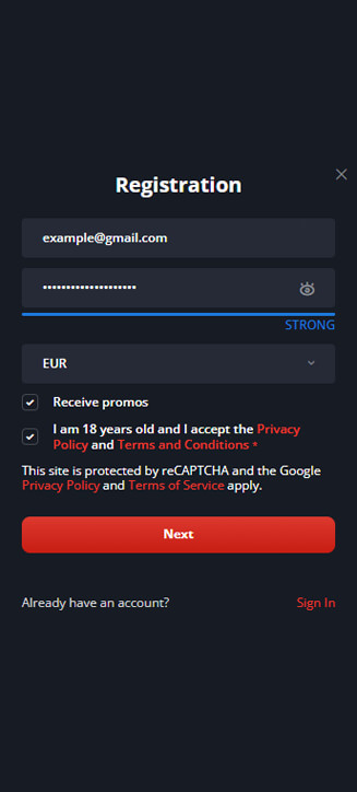 LamaBet registration process on mobile