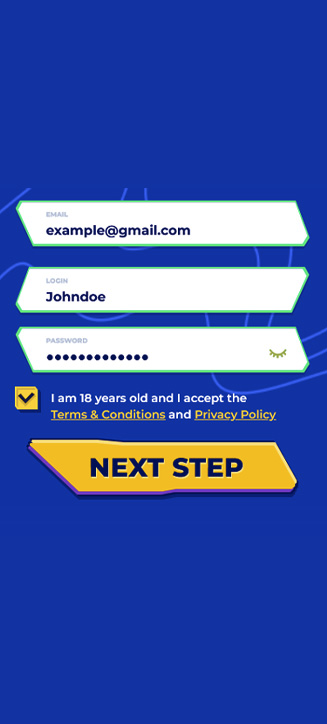 MrPacho registration process on mobile