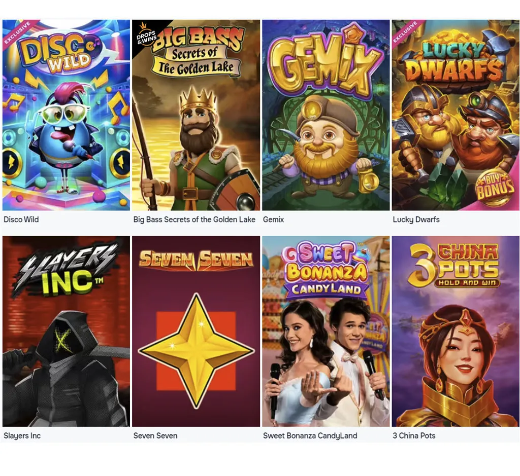 SGCasino popular games on desktop