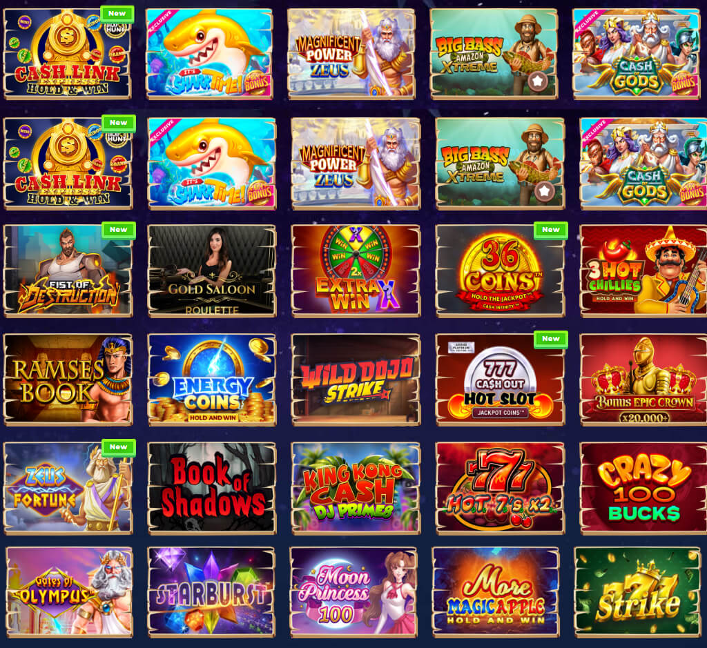Wazamba popular games on desktop
